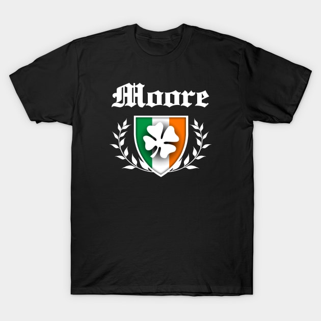 Moore Shamrock Crest T-Shirt by robotface